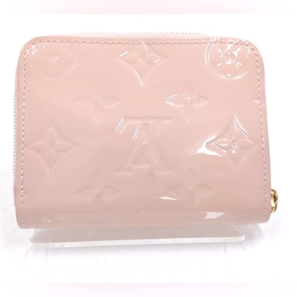Auth Louis Vuitton Rose Ballerina Vernis Monogram Zippy Coin Change Purse Wallet - Picture 2 of 9